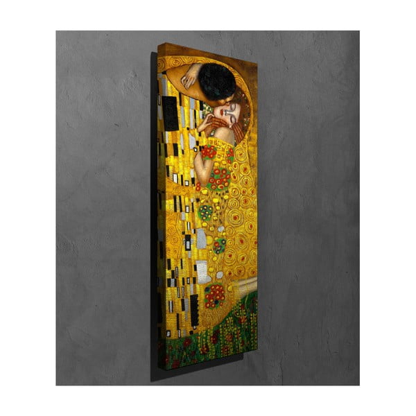 Vászon fali kép Gustav Klimt The Kiss másolat, 30 x 80 cm-image-2