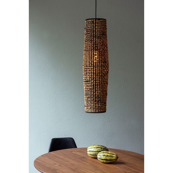 Fekete-natúr színű függőlámpa vízijácint búrával ø 20 cm Hyacint – Dutchbone-image-1