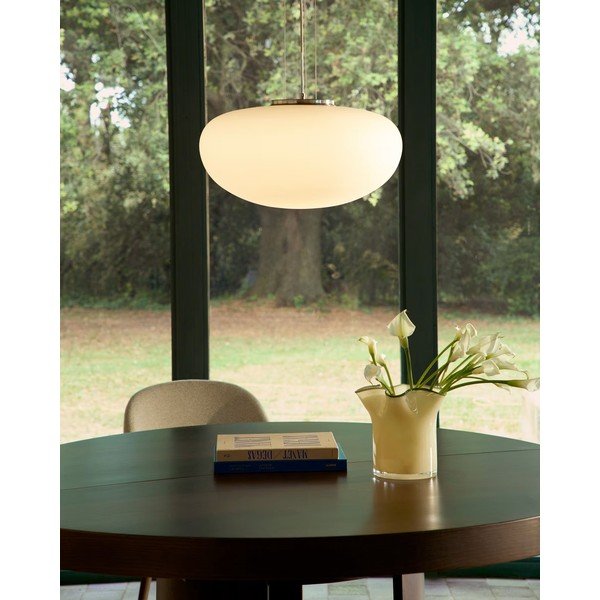 Fehér függőlámpa üveg búrával ø 50 cm Ardali – Kave Home-image-1