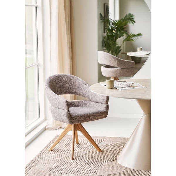 Barna kárpitozott karfás étkezőfotel Dover – House Nordic-image-1