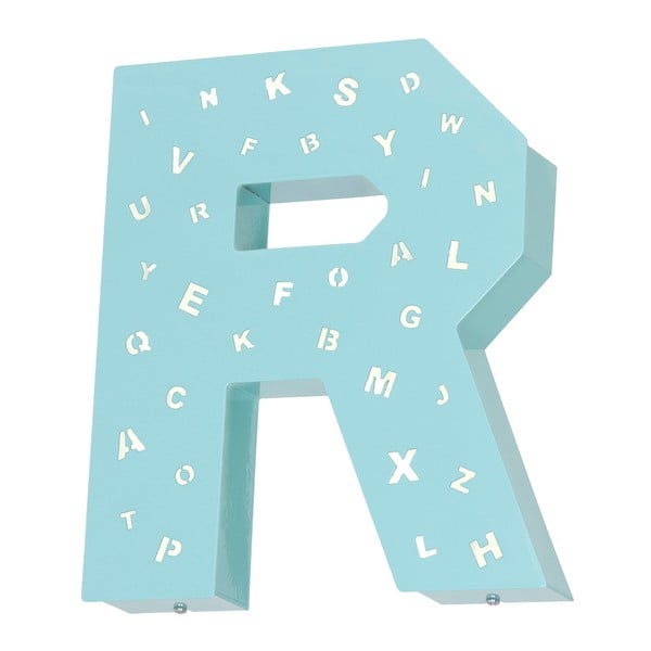 Letter R türkiz, betű formájú fénydekoráció - Glimte