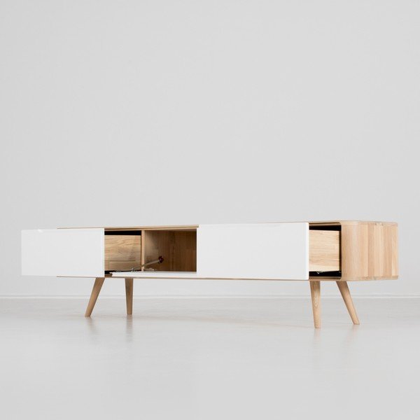 Ena tölgyfa TV-állvány, 180 x 42 x 45 cm - Gazzda-image-1