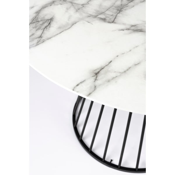 Kerek étkezőasztal márvány dekoros asztallappal ø 110 cm Floris – White Label-image-1