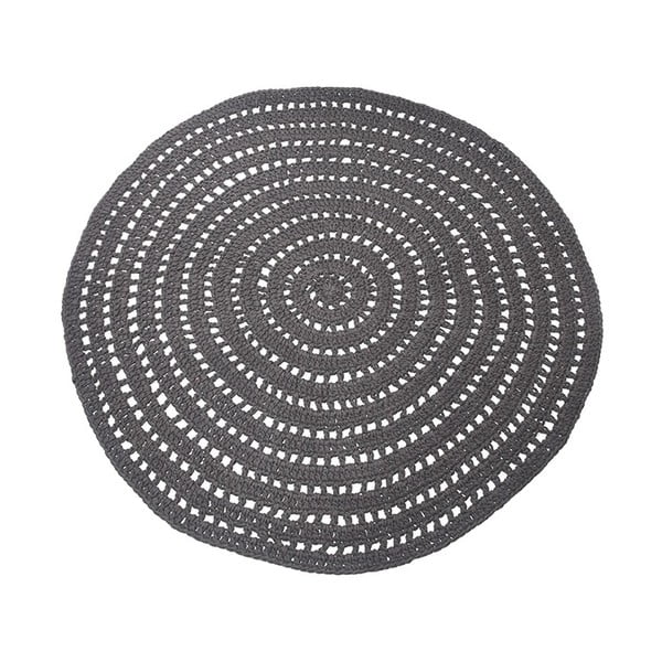 Knitted sötétszürke kenderrost szőnyeg, ⌀ 150 cm - LABEL51