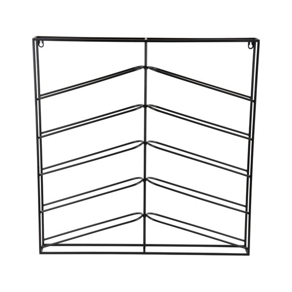 Fekete fali fém bortartó polcos állvány, palackok száma 10 67x66x7,5 cm Cuadro – PT LIVING