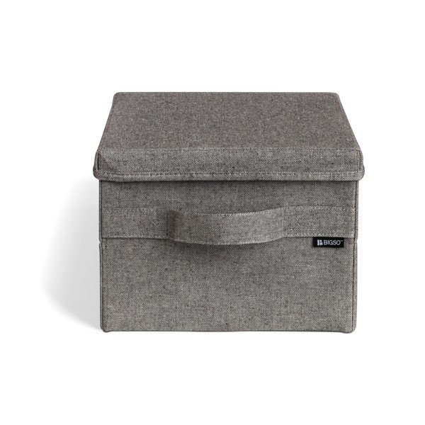 Szürke fedeles textil tárolódoboz 27x36x19 cm Soft Storage Small – Bigso