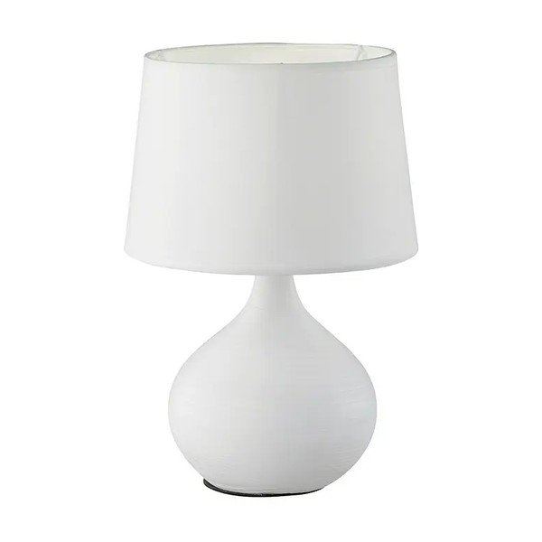 Martin fehér kerámia-szövet asztali lámpa, magasság 29 cm - Reality