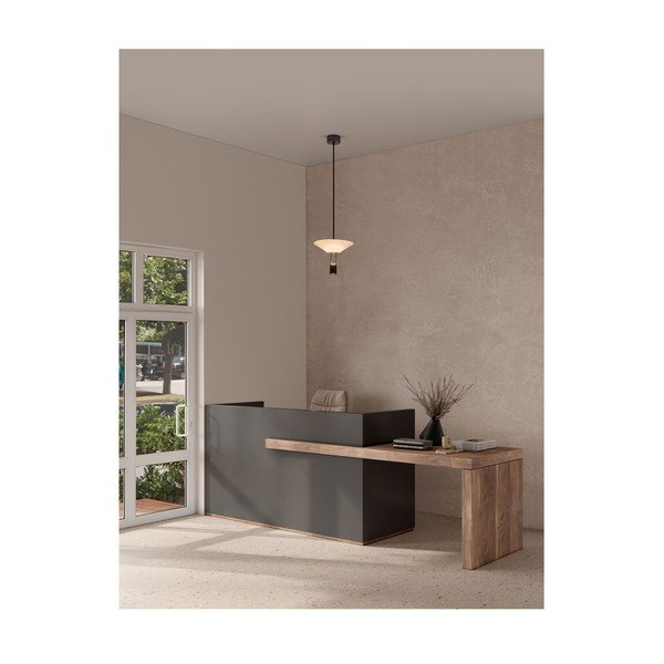 Matt fekete alumínium LED függőlámpa akrilüveg búrával ø 22 cm Anafi – Nova Luce-image-1