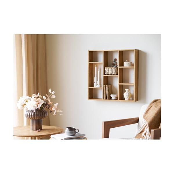 Natúr színű többszintes tölgyfa fali polc 15 cm Townsville – House Nordic-image-1