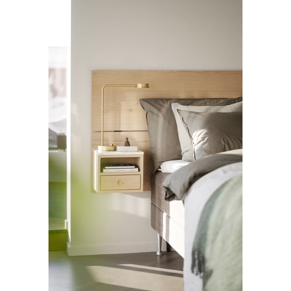 Natúr színű tölgyfa ágytámla 240x79 cm Whitmore – Rowico-image-3