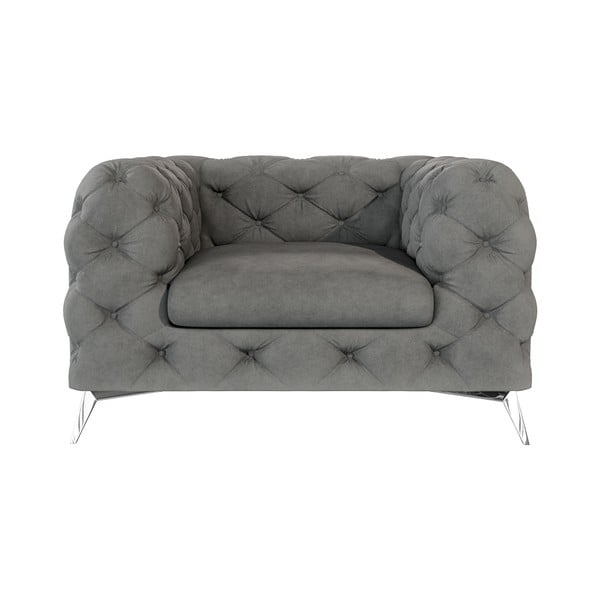 Szürke bársony fotel Chelsea – Ropez-image-1