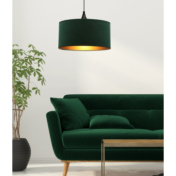 Petróleumkék függőlámpa textil búrával ø 30 cm Maloto – Candellux Lighting-image-1