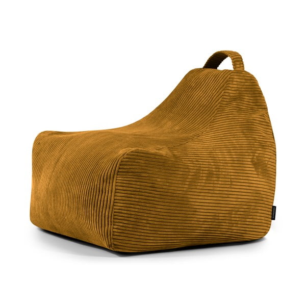 Mustársárga kordbársony gyerek babzsákfotel Game Amuse – SLOWDOWN