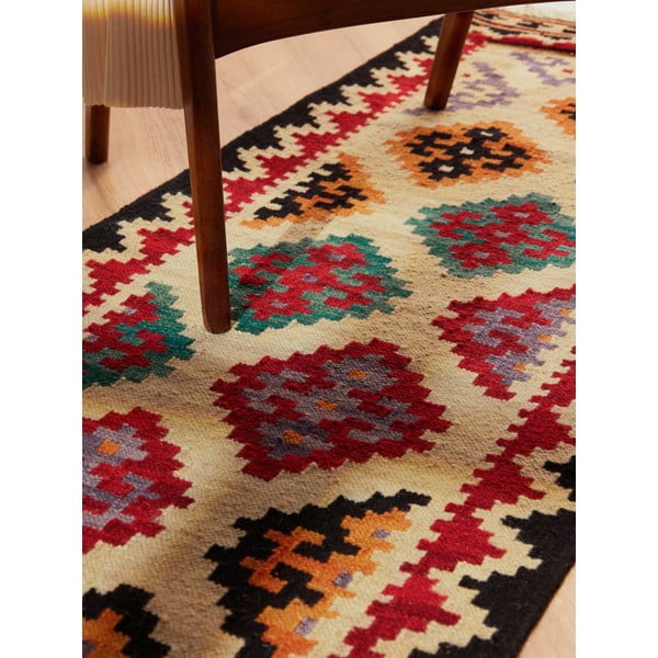 Piros kétoldalas kézi szövésű gyapjú futószőnyeg 60x190 cm Kamal Kian – Nouristan-image-4