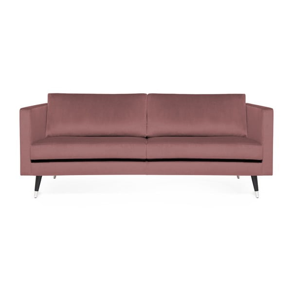 Meyer Velvet rózsaszín 3 személyes kanapé, ezüstszínű lábakkal - Vivonita