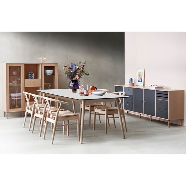 Fekete bővíthető étkezőasztal fekete asztallappal 90x165 cm Meza – Hammel Furniture-image-1