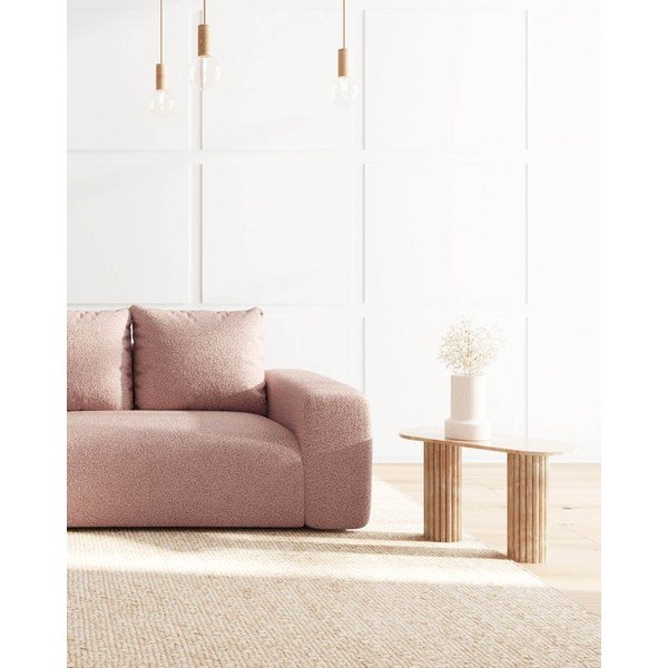 Világos rózsaszín buklé sarokkanapé (bal oldali) Feiro – MESONICA-image-4