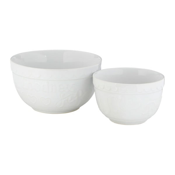 Fehér agyagkerámia tálkakészlet, 2 részes - Premier Housewares-image-2