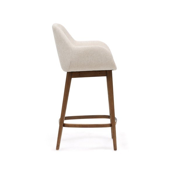 Bézs kárpitozott karfás bárszék (ülésmagasság 66 cm) Konna – Kave Home-image-3