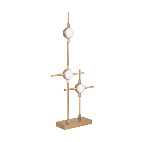 Aranyszínű fém LED asztali lámpa akrilüveg búrával (magasság 52 cm) Atomo – Nova Luce