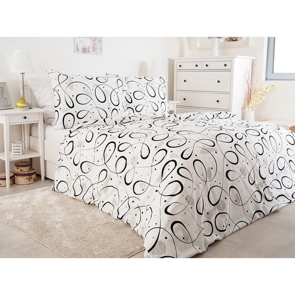 Fekete-fehér egyszemélyes krepp ágyneműhuzat 140x200 cm Top Class – B.E.S.-image-1
