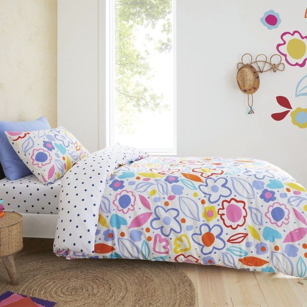 Gyerek pamut ágyneműhuzat 200x135 cm Blomme Floral - Pineapple Elephant-image-1