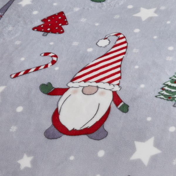 Szürke kétszemélyes-hosszabbított mikroplüss ágyneműhuzat 230x220 cm Festive Gnomes – Catherine Lansfield-image-3