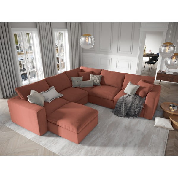 Galaxy rózsaszín kétoldalas sarokrész moduláris kordbársony kanapéhoz - Windsor & Co Sofas-image-1