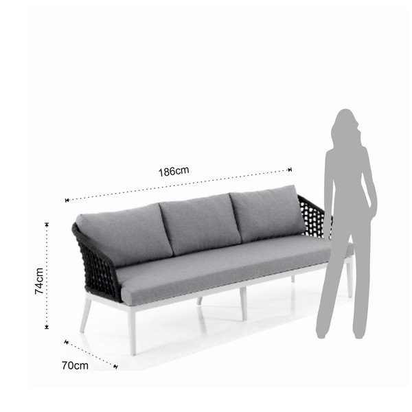 Szürke alumínium ötszemélyes kerti lounge szett Afteli – Tomasucci-image-1