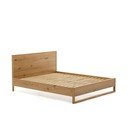 Natúr színű tölgyfa franciaágy ágyráccsal 180x200 cm Alguema – Kave Home
