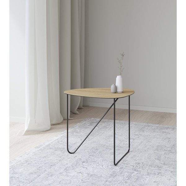 Natúr színű fém dohányzóasztal 37x44 cm Curve M Wood – LIND DNA-image-2