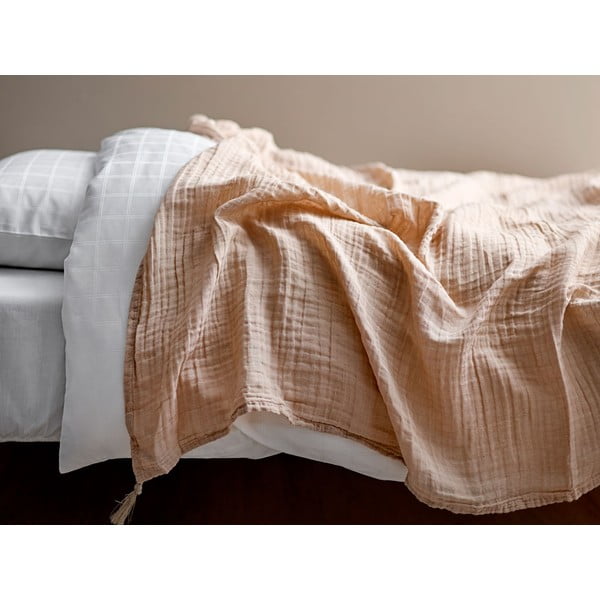 Poetry bézs kétszemélyes pamut ágytakaró, 200 x 260 cm - Södahl-image-2