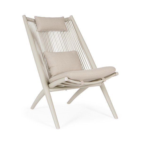 Bézs fém kerti fotel Aloha – Bizzotto