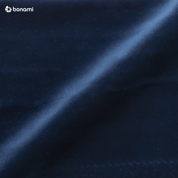 Sötétkék kárpitozott ágyneműtartós franciaágy ágyráccsal 160x200 cm Elio – Milo Casa-image-1