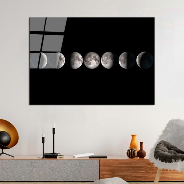 Üveg kép 100x70 cm Moon Phases – Wallity-image-3