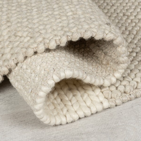 Bézs kézi szövésű gyapjúkeverék szőnyeg 160x230 cm Minerals Patchwork – Flair Rugs-image-2