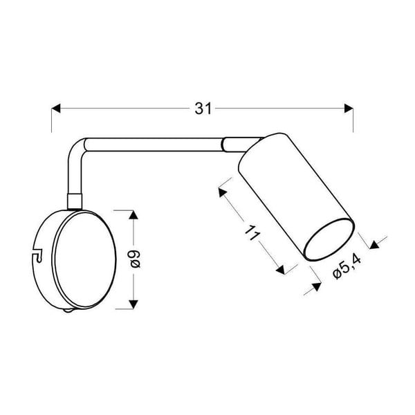 Fekete fém fali lámpa Tina – Candellux Lighting-image-3