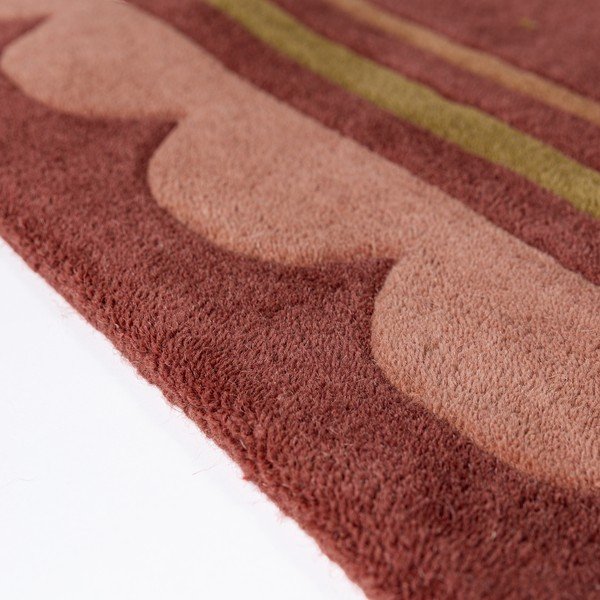 Borvörös kézi szövésű gyapjú kerek szőnyeg ø 120 cm Lois – Flair Rugs-image-4