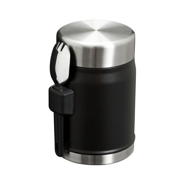 Matt fekete rozsdamentes acél ételtartó termosz 400 ml Legendary Food Jar + Spork Black 2.0 – Stanley-image-2