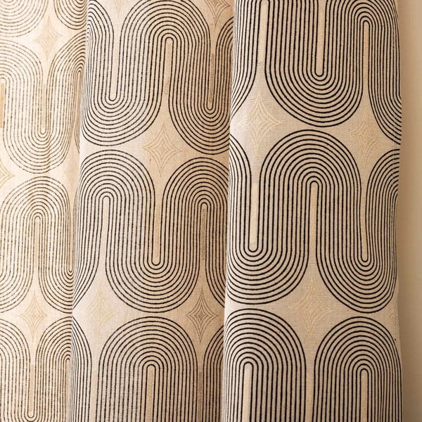 Fekete-bézs függöny 140x240 cm Ondine – douceur d'intérieur-image-4