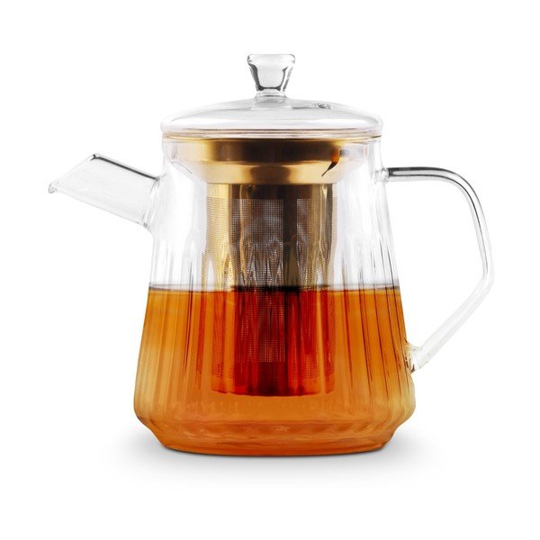 Aranyszínű üveg teáskanna szűrővel 900 ml Mia – Vialli Design-image-4