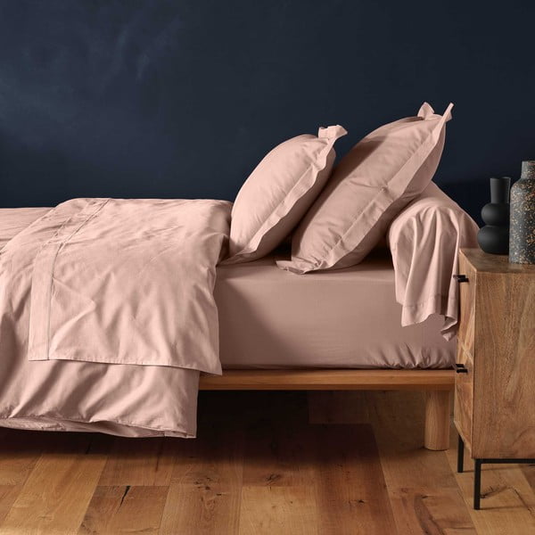 Rózsaszín gumis pamut lepedő 180x200 cm Lina – douceur d'intérieur-image-2