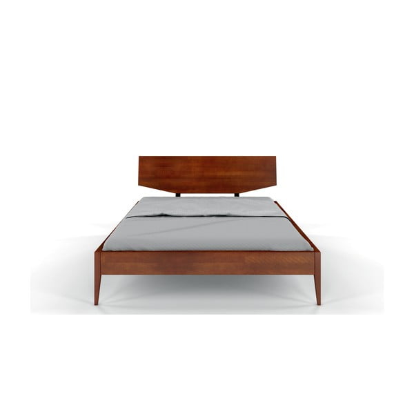 Sötétbarna bükkfa franciaágy 200x200 cm Sund – Skandica-image-1