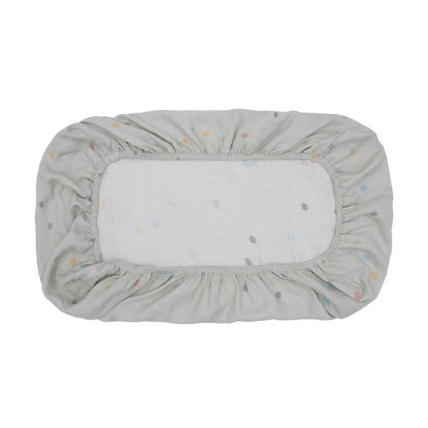 Dots szürke muszlin gyerek lepedő, 60 x 120 cm - Kindsgut-image-4