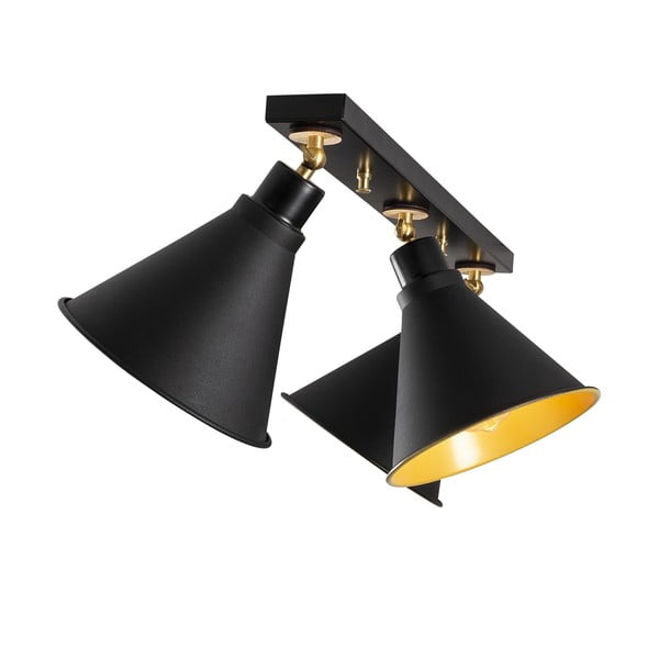 Fekete-aranyszínű mennyezeti lámpa fém búrával ø 20 cm Tramino – Opviq lights-image-2