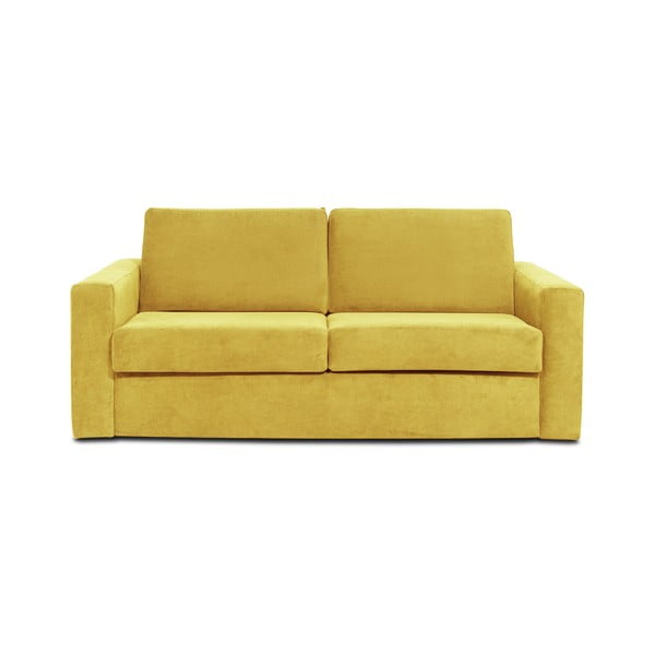 Elbeko sárga kinyitható kordbársony kanapé, 197 cm - Scandic