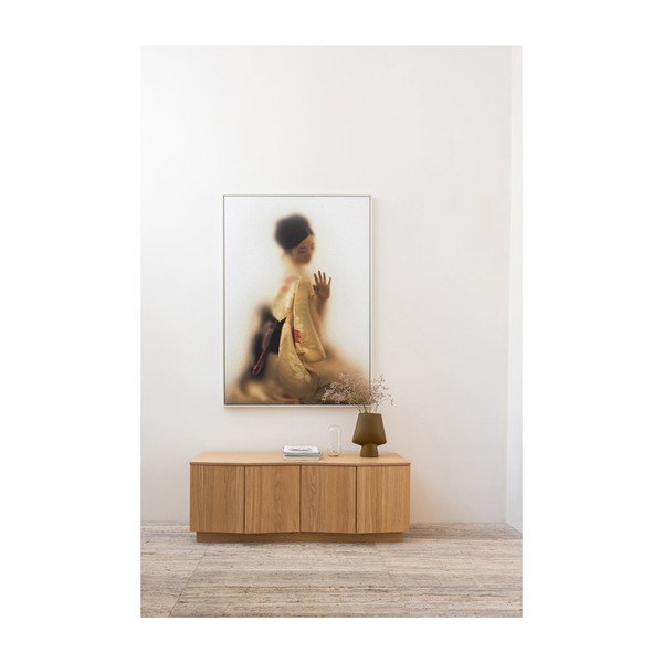 Natúr színű tölgyfa TV-állvány 133x52x45 cm Zuma – WOOOD-image-1