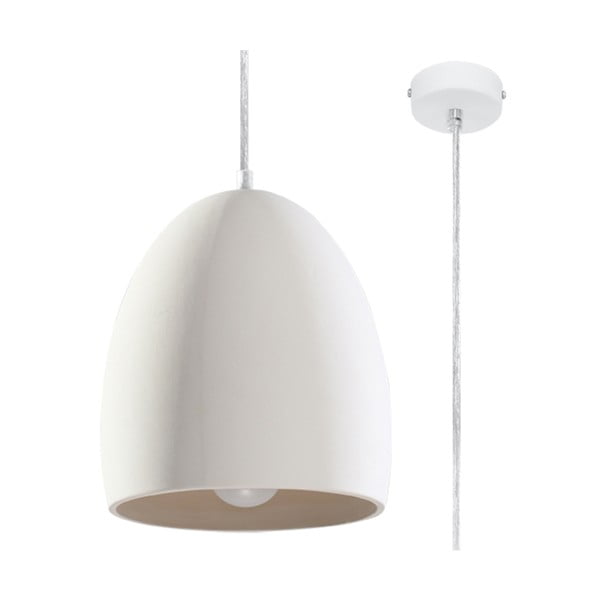 Fehér függőlámpa kerámia búrával ø 30 cm Fonsie – Nice Lamps