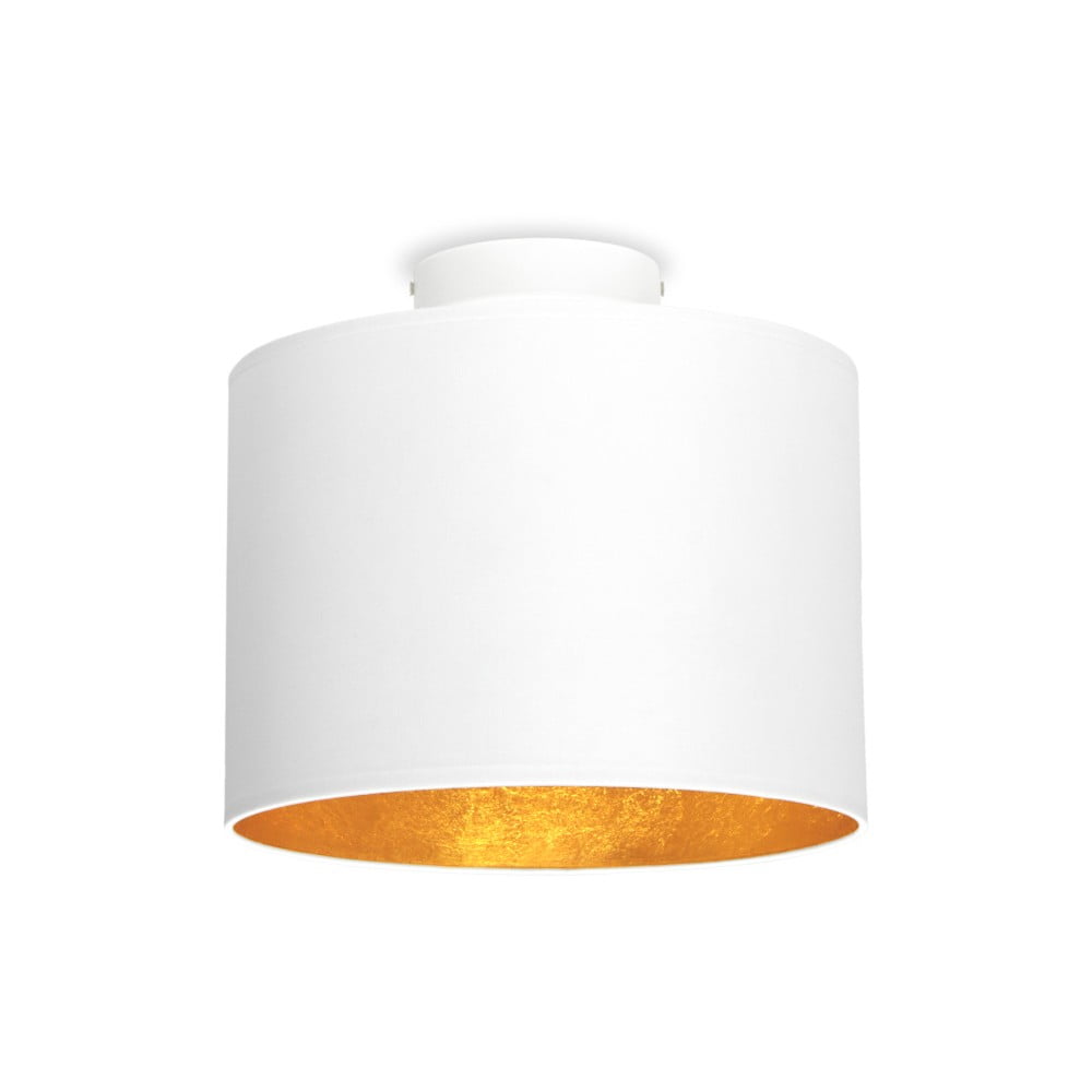 MIKA fehér mennyezeti lámpa aranyszínű részletekkel, ⌀ 25 cm - Sotto Luce