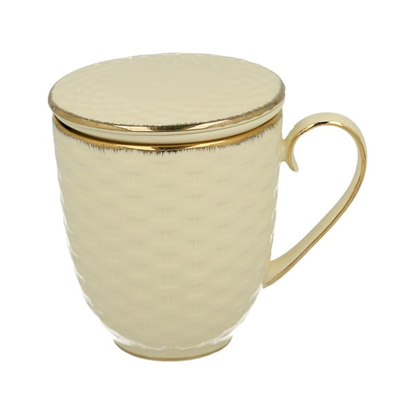 Basket fehér porcelán bögre szűrővel, 400 ml - Duo Gift